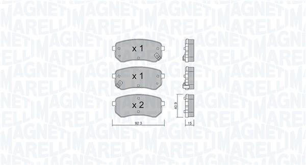 Jogo de 4 pastilhas de travão MAGNETI MARELLI ref. 363916061004