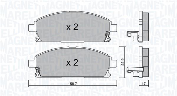 Jogo de 4 pastilhas de travão MAGNETI MARELLI ref. 363916061149