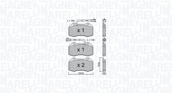 Jogo de 4 pastilhas de travão MAGNETI MARELLI ref. 363916061157