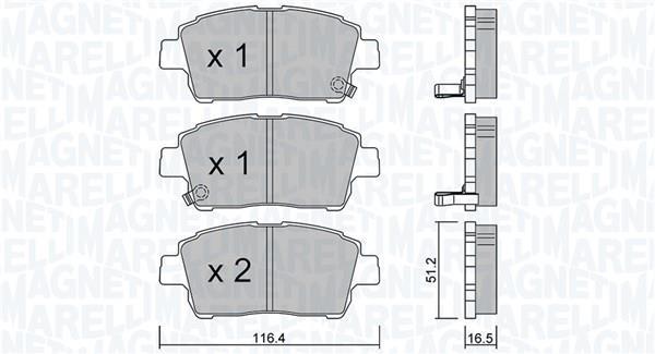 Jogo de 4 pastilhas de travão MAGNETI MARELLI ref. 363916061228