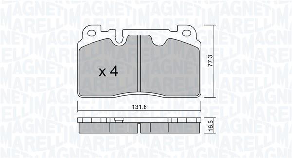 Jogo de 4 pastilhas de travão MAGNETI MARELLI ref. 363916061234