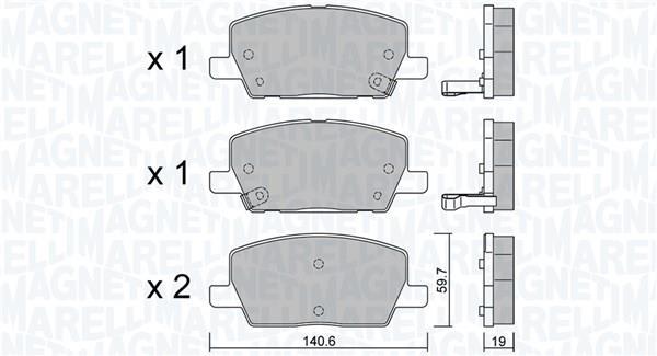 Jogo de 4 pastilhas de travão MAGNETI MARELLI ref. 363916061295