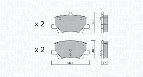 Jogo de 4 pastilhas de travão MAGNETI MARELLI ref. 363916061321
