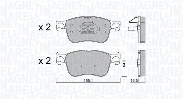 Jogo de 4 pastilhas de travão MAGNETI MARELLI ref. 363916061323