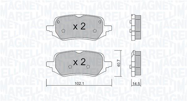 Jogo de 4 pastilhas de travão MAGNETI MARELLI ref. 363916061324