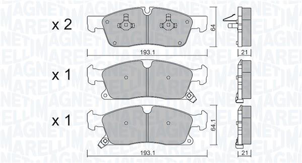 Jogo de 4 pastilhas de travão MAGNETI MARELLI ref. 363916061326