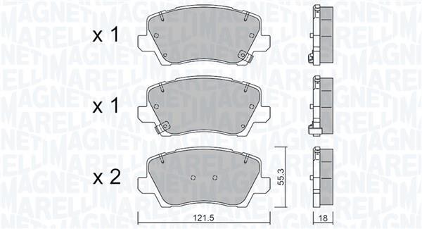 Jogo de 4 pastilhas de travão MAGNETI MARELLI ref. 363916061331