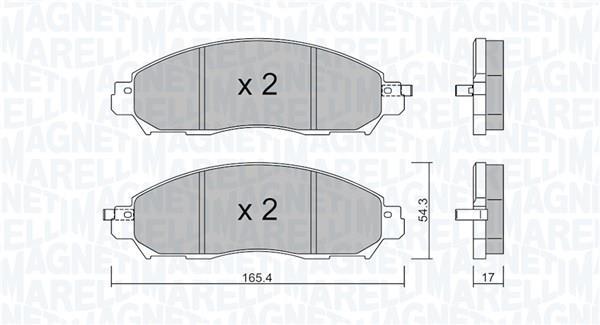 Jogo de 4 pastilhas de travão MAGNETI MARELLI ref. 363916061335