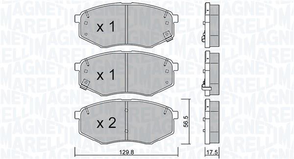 Jogo de 4 pastilhas de travão MAGNETI MARELLI 363916061341
