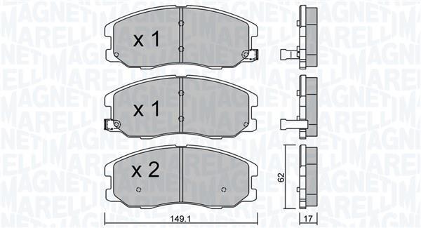 Jogo de 4 pastilhas de travão MAGNETI MARELLI ref. 363916061351