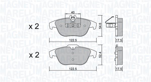 Jogo de 4 pastilhas de travão MAGNETI MARELLI ref. 363916061365
