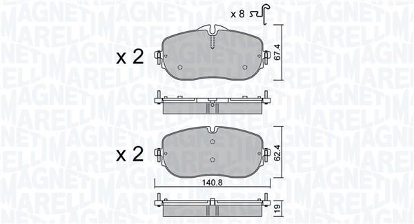 Jogo de 4 pastilhas de travão MAGNETI MARELLI ref. 363916061401