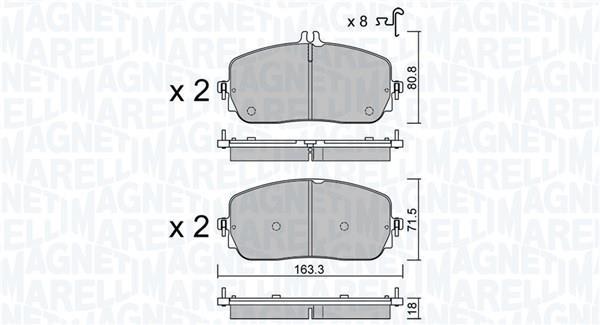 Jogo de 4 pastilhas de travão MAGNETI MARELLI ref. 363916061403