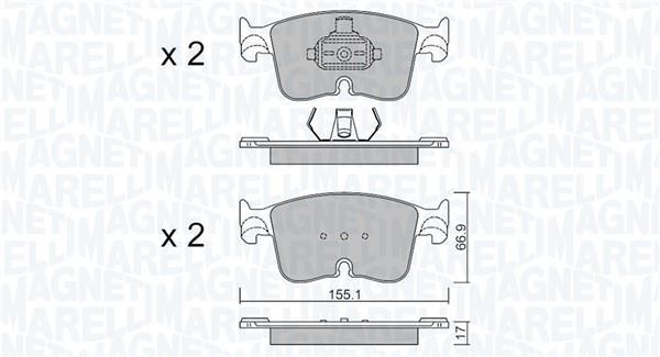Jogo de 4 pastilhas de travão MAGNETI MARELLI ref. 363916061411