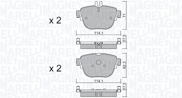 Jogo de 4 pastilhas de travão MAGNETI MARELLI ref. 363916061413