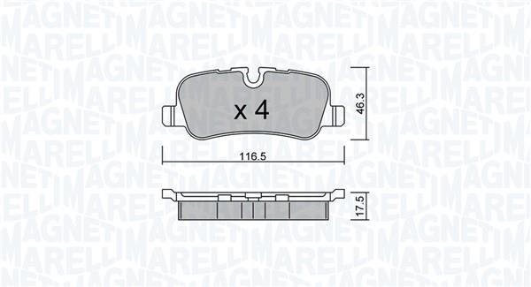 Jogo de 4 pastilhas de travão MAGNETI MARELLI ref. 363916061423