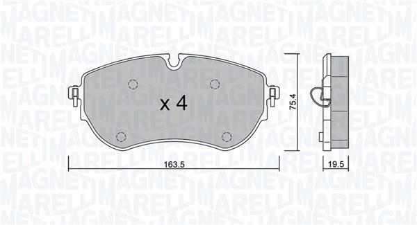 Jogo de 4 pastilhas de travão MAGNETI MARELLI ref. 363916061425
