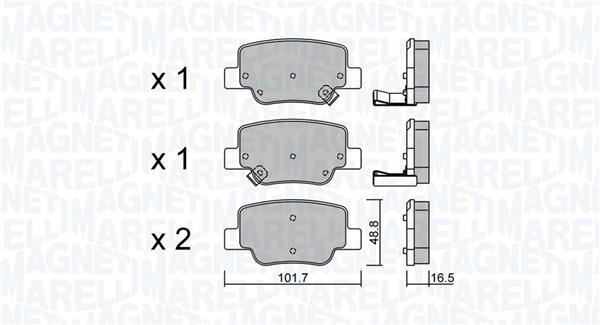 Jogo de 4 pastilhas de travão MAGNETI MARELLI ref. 363916061435