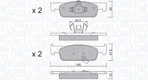 Jogo de 4 pastilhas de travão MAGNETI MARELLI ref. 363916061437