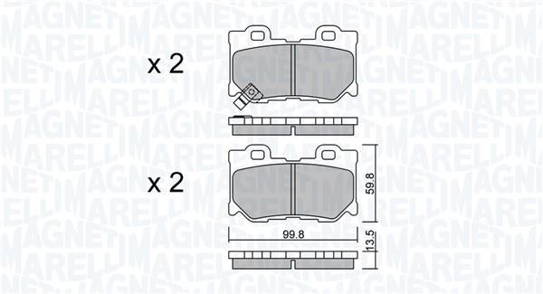 Jogo de 4 pastilhas de travão MAGNETI MARELLI ref. 363916061450