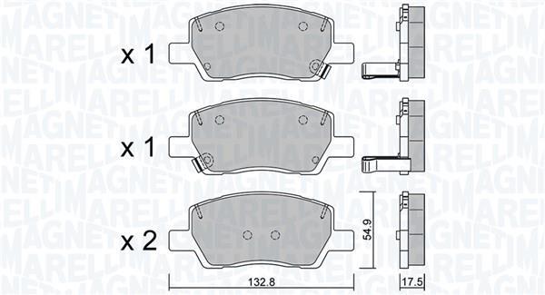 Jogo de 4 pastilhas de travão MAGNETI MARELLI ref. 363916061460