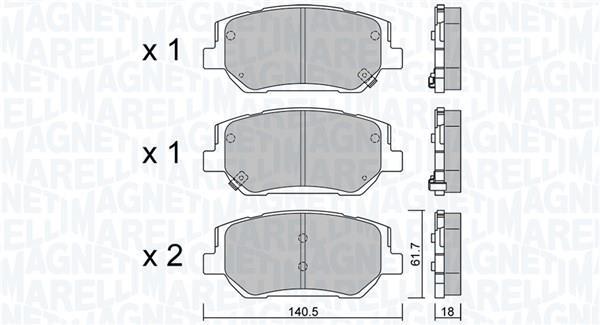 Jogo de 4 pastilhas de travão MAGNETI MARELLI ref. 363916061461