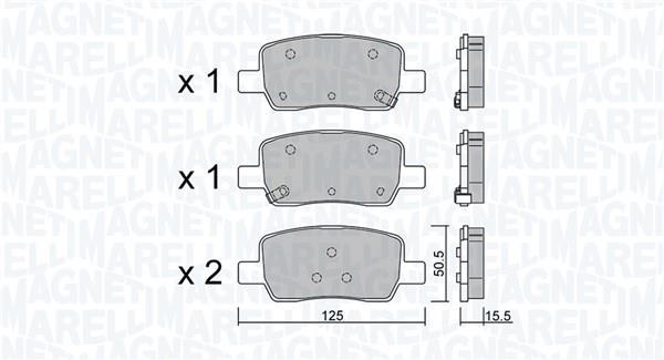 Jogo de 4 pastilhas de travão MAGNETI MARELLI ref. 363916061466