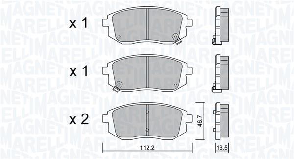 Jogo de 4 pastilhas de travão MAGNETI MARELLI ref. 363916061469