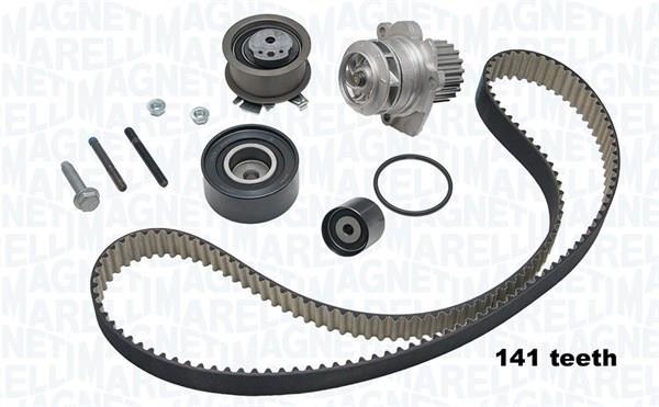 Pompe à eau + kit de courroie de distribution (Kit courroie de distribution) MAGNETI MARELLI ref. 341401450001