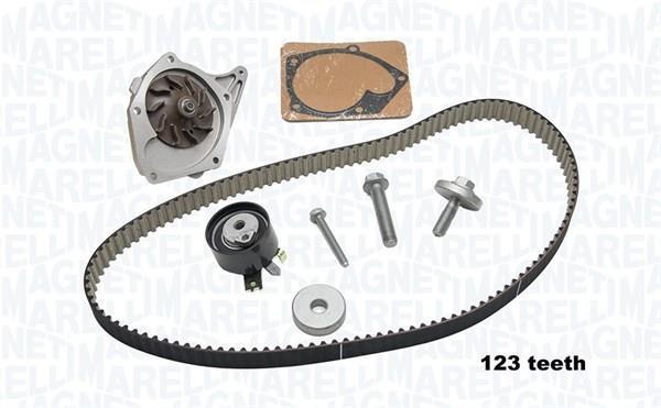 Pompe à eau + kit de courroie de distribution (Kit courroie de distribution) MAGNETI MARELLI ref. 341404170002