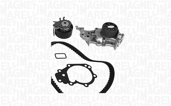 Pompe à eau + kit de courroie de distribution (Kit courroie de distribution) MAGNETI MARELLI 341406680001