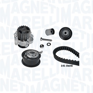 Pompe à eau + kit de courroie de distribution (Kit courroie de distribution) MAGNETI MARELLI 341407020001