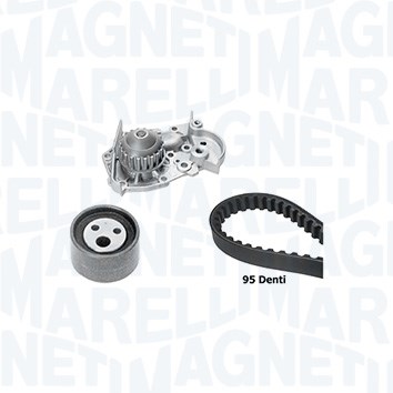 Pompe à eau + kit de courroie de distribution (Kit courroie de distribution) MAGNETI MARELLI 341407080001
