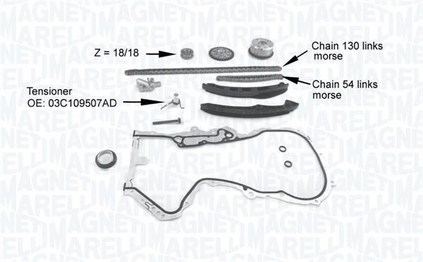 Jeu de distribution à chaînes (Kit chaîne de distribution) MAGNETI MARELLI ref. 341500001210
