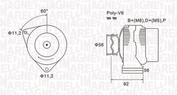 Alternateur MAGNETI MARELLI ref. 063731299010