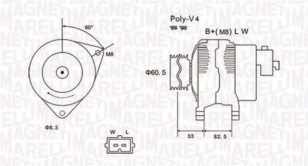 Alternateur MAGNETI MARELLI 063731317010