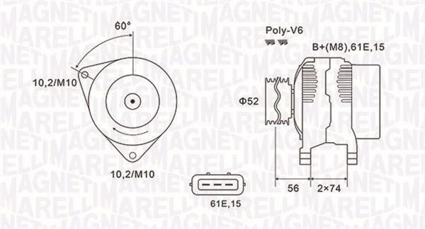 Alternador MAGNETI MARELLI ref. 063731580010