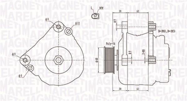 Alternateur MAGNETI MARELLI ref. 063731587010