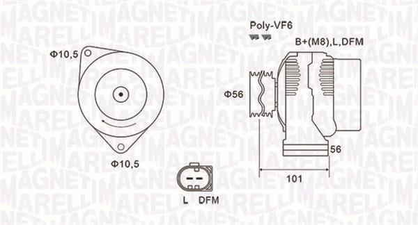 Alternador MAGNETI MARELLI ref. 063731689010