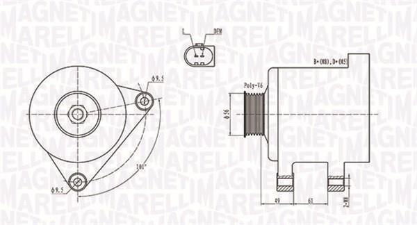 Alternateur MAGNETI MARELLI ref. 063731782010
