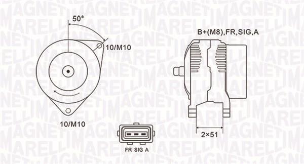 Magneti Marelli Generator 65A - Lichtmaschine Für FIAT, ALFA ROMEO, LANCIA