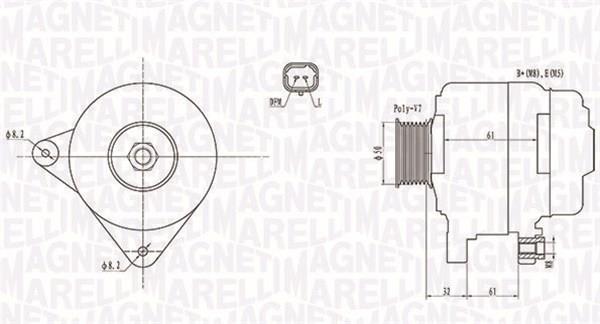 Alternateur MAGNETI MARELLI ref. 063731959010