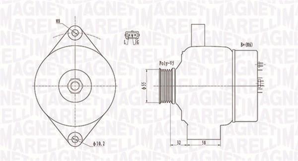 Alternateur MAGNETI MARELLI ref. 063732026010