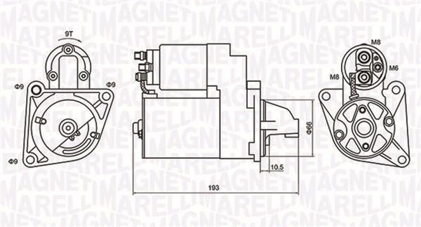 Démarreur MAGNETI MARELLI ref. 063721053010