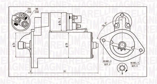Démarreur MAGNETI MARELLI ref. 063721135010