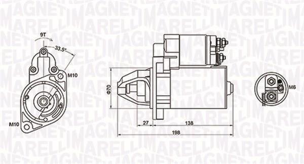 Démarreur MAGNETI MARELLI ref. 063721283010