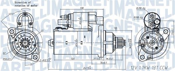 Motor de arranque MAGNETI MARELLI ref. 063721508010