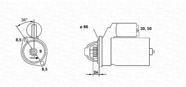 Démarreur MAGNETI MARELLI ref. 943251052010