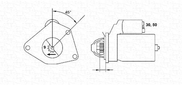 Démarreur MAGNETI MARELLI ref. 943251124010