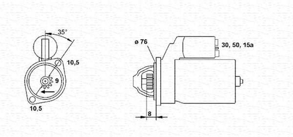 Démarreur MAGNETI MARELLI ref. 943251455010